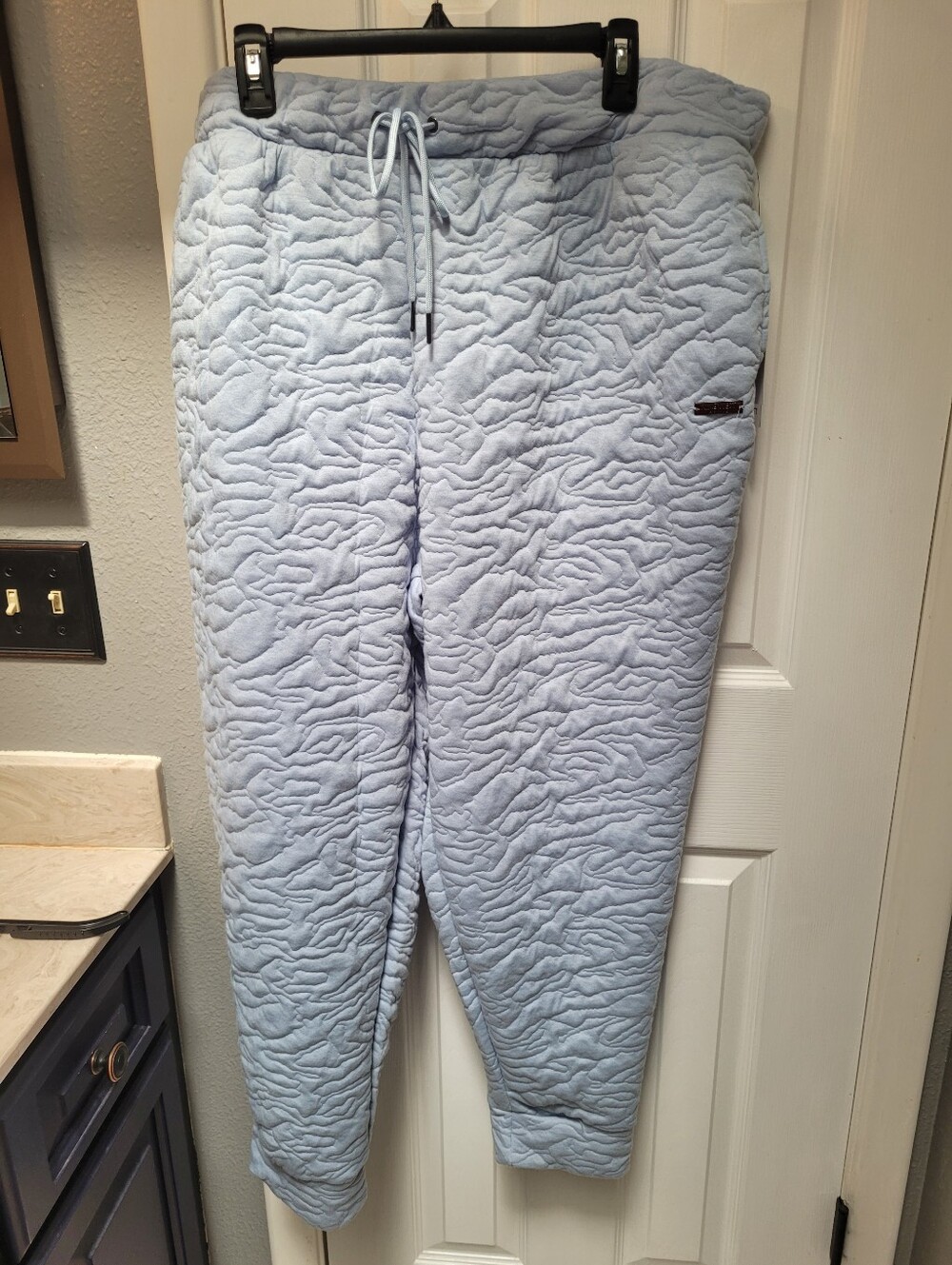 Nine West Active Women's Quilted Glacier Blue Plus Sz 3X Joggers